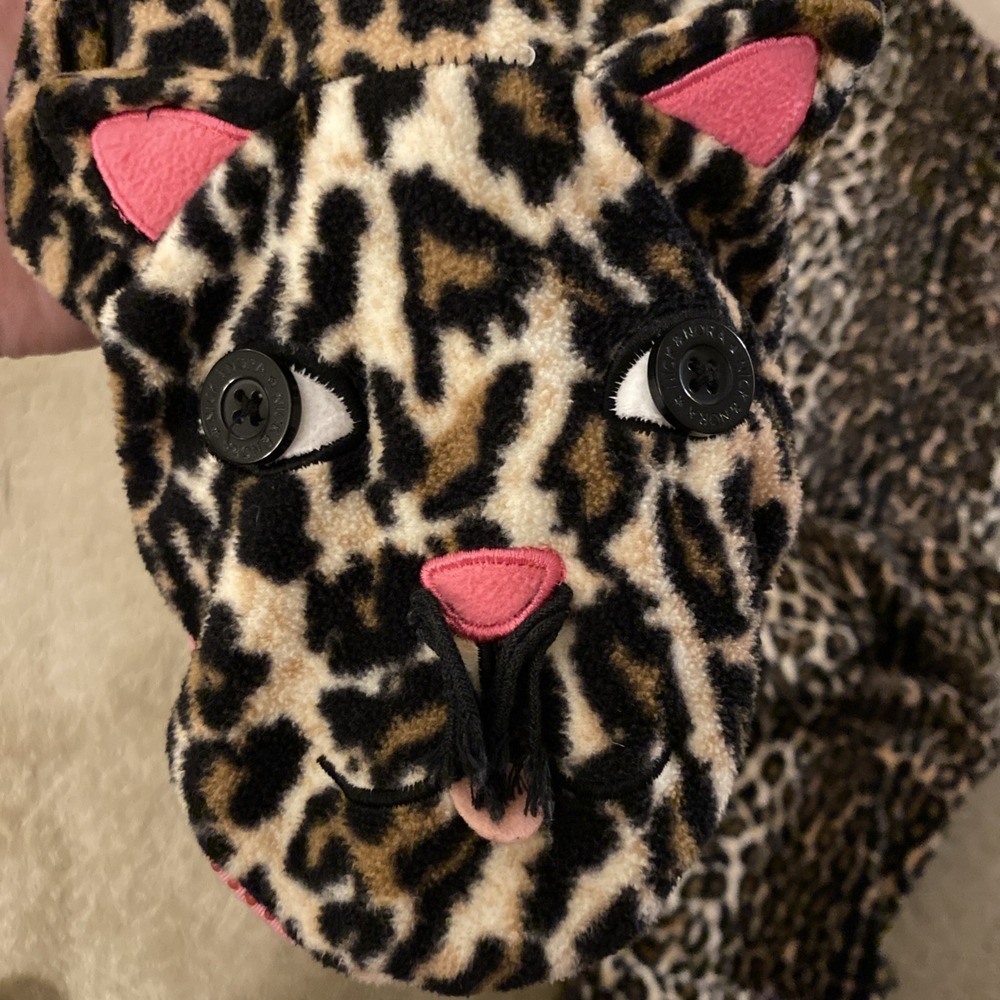 Nick & Nora Leopard Zip Up  Adult Medium‎ One Piece Fleece Cat Footie Pajamas - Picture 12 of 12